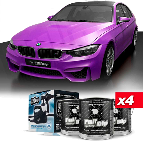 Full Dip 4 x Violeta Metalizado 4 Litros + Pistola FD650